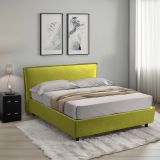Letto due piazze contenitore verde 180x210cm struttura in metallo - Bruzolo