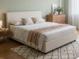 Letto francese contenitore beige 155x215cm - Aros