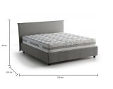 Letto francese contenitore grigio 155x215cm - Aros