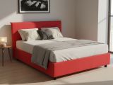Letto francese contenitore rosso 155x215cm - Alvacus