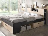 Letto francese elegante antracite e rovere 218x149cm - Conching