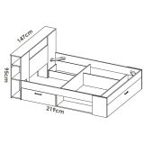 Letto francese elegante rovere 218x149cm - Conching