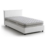 Letto francese imbottito bianco 155x205cm - Alion