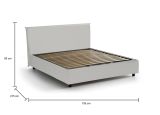 Letto francese imbottito bianco 155x215cm - Augustus