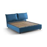 Letto francese imbottito blu 155x205cm - Askari