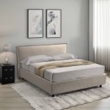 Letto francese imbottito tortora 140x220cm - Brienza