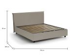 Letto francese in ecopelle tortora 155x205cm - Africa