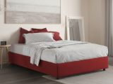 Letto francese in legno rosso 155x215cm - Arvic