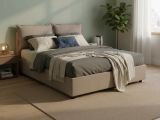 Letto francese in legno tortora 155x205cm - Askari