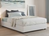 Letto francese in tessuto bianco 155x205cm - Arto