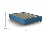 Letto francese in tessuto blu 155x205cm - Attilino