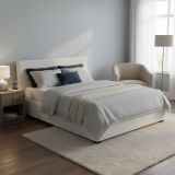 Letto francese materasso incluso bianco 155x215cm - Morganite