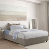 Letto francese materasso incluso tortora 155x205cm - Akemi