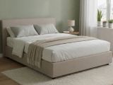 Letto francese materasso incluso tortora 155x215cm - Aros