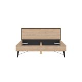 Letto matrimoniale Abella, Sommier per camera da letto, Giroletto per stanza, Struttura porta materasso, 207x173 h91 cm, Rovere