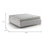 Letto matrimoniale Alessia, Letto contenitore con rivestimento in ecopelle, 100% Made in Italy, Apertura frontale, con materasso Cm 140x200 incluso, Bianco