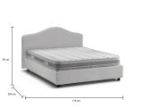Letto matrimoniale Annunziata, Letto contenitore con rivestimento in tessuto, 100% Made in Italy, Apertura frontale, con materasso Cm 160x190 incluso, Bianco