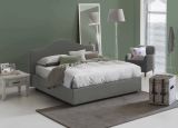 Letto matrimoniale Annunziata, Letto contenitore con rivestimento in tessuto, 100% Made in Italy, Apertura frontale, con materasso Cm 160x190 incluso, Grigio