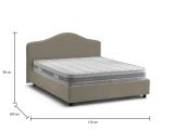 Letto matrimoniale Annunziata, Letto contenitore con rivestimento in tessuto, 100% Made in Italy, Apertura frontale, con materasso Cm 160x190 incluso, Tortora