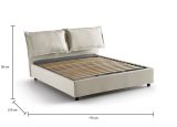 Letto matrimoniale Antonia, Letto contenitore con rivestimento in tessuto, 100% Made in Italy, Apertura frontale, adatto per materasso Cm 160x200, Beige