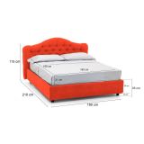 Letto Matrimoniale Arancione Materasso Incluso Sfoderabile, Contenitore Made in Italy - Allik