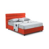 Letto Matrimoniale Arancione Sfoderabile Contenitore, Dimensione Materasso 160x190 cm Made in Italy - Brienno