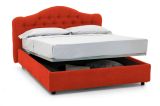 Letto Matrimoniale Arancione Sfoderabile Contenitore, Dimensione Materasso 160x200 cm Made in Italy - Aly