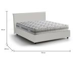 Letto matrimoniale Aurelia, Letto contenitore con rivestimento in ecopelle, 100% Made in Italy, Apertura frontale, con materasso Cm 140x190 incluso, Bianco