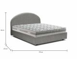 Letto matrimoniale Aurora, Letto contenitore con rivestimento in tessuto, 100% Made in Italy, Apertura frontale, con materasso Cm 160x200 incluso, Grigio