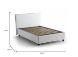 Letto matrimoniale Azue, Letto contenitore con rivestimento in tessuto, 100% Made in Italy, Apertura frontale, adatto per materasso Cm 140x190, Bianco