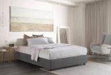 Letto matrimoniale Azzurra, Letto contenitore con rivestimento in tessuto, 100% Made in Italy, Apertura frontale, adatto per materasso Cm 140x190, Grigio