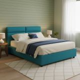 Letto Matrimoniale Azzurro Materasso Incluso Sfoderabile, Contenitore Made in Italy - Annus