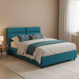 Letto Matrimoniale Azzurro Sfoderabile Contenitore, Dimensione Materasso 160x200 cm Made in Italy - Ator