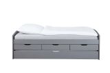 Letto matrimoniale Bayreuth, Sommier per camera da letto, Giroletto per stanza, Struttura porta materasso, 205x63 h98 cm, Grigio