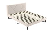 Letto matrimoniale beige 169x204cm imbottito - Morpheus