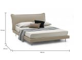 Letto matrimoniale beige 180x210cm imbottito - Arcore