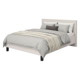 Letto Matrimoniale Beige Dimensione Materasso 160x200 cm Testiera Dettaglio Geometrico, Peso Supportato 200 kg - Coazze