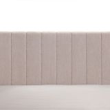 Letto Matrimoniale Beige Dimensione Materasso 160x200 cm Testiera e Giroletto Imbottiti, Imbottito - Exmouth
