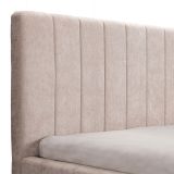 Letto Matrimoniale Beige Dimensione Materasso 160x200 cm Testiera e Giroletto Imbottiti, Imbottito - Exmouth