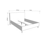Letto Matrimoniale Beige Grigio Tortora Dimensione Materasso 160x200 cm Imbottito, Testiera Imbottita - Uboldo