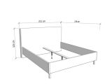 Letto Matrimoniale Beige Grigio Tortora Dimensione Materasso 180x200 cm Imbottito, Testiera Imbottita - Pavarolo
