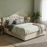 Letto Matrimoniale Beige Materasso Incluso Sfoderabile, Contenitore Made in Italy - Allik