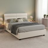 Letto Matrimoniale Beige Materasso Incluso Sfoderabile, Contenitore Made in Italy - Briatico