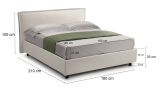 Letto Matrimoniale Beige Materasso Incluso Sfoderabile, Contenitore Made in Italy - Bruzolo