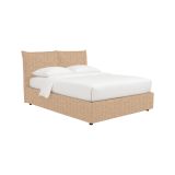 Letto Matrimoniale Beige Sfoderabile Contenitore, Dimensione Materasso 160x190 cm - Calcio