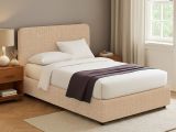 Letto Matrimoniale Beige Sfoderabile Contenitore, Dimensione Materasso 160x190 cm - Issime