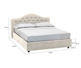 Letto Matrimoniale Beige Sfoderabile Contenitore, Dimensione Materasso 160x190 cm Made in Italy - Arex