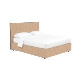 Letto Matrimoniale Beige Sfoderabile Contenitore, Dimensione Materasso 160x190 cm - Soliera