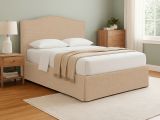 Letto Matrimoniale Beige Sfoderabile Contenitore, Dimensione Materasso 160x190 cm - Turania