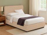 Letto Matrimoniale Beige Sfoderabile Contenitore, Dimensione Materasso 160x200 cm - Argentina